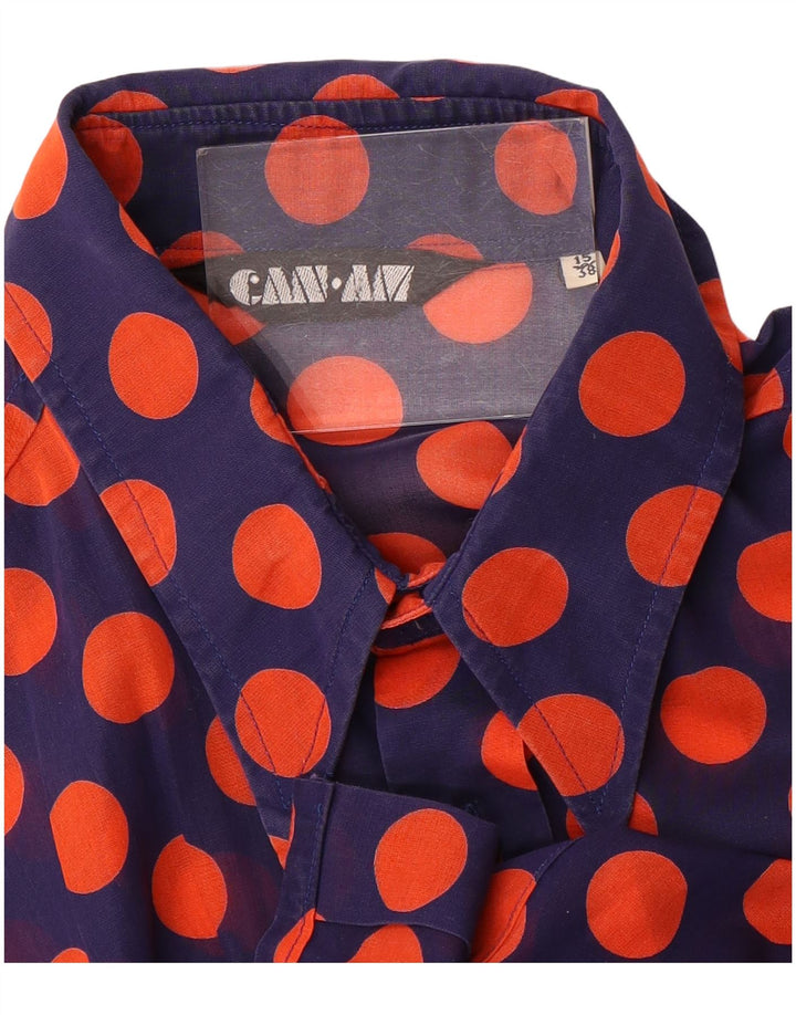 Cămașă pentru bărbați Can Am See Through Mărimea 15 38 Medium Bleumarin cu buline