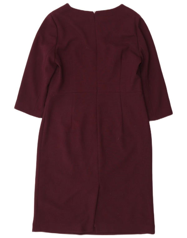 Rochie Hobbs pentru femei cu mâneci 3/4, UK 14, poliester burgundy mare
