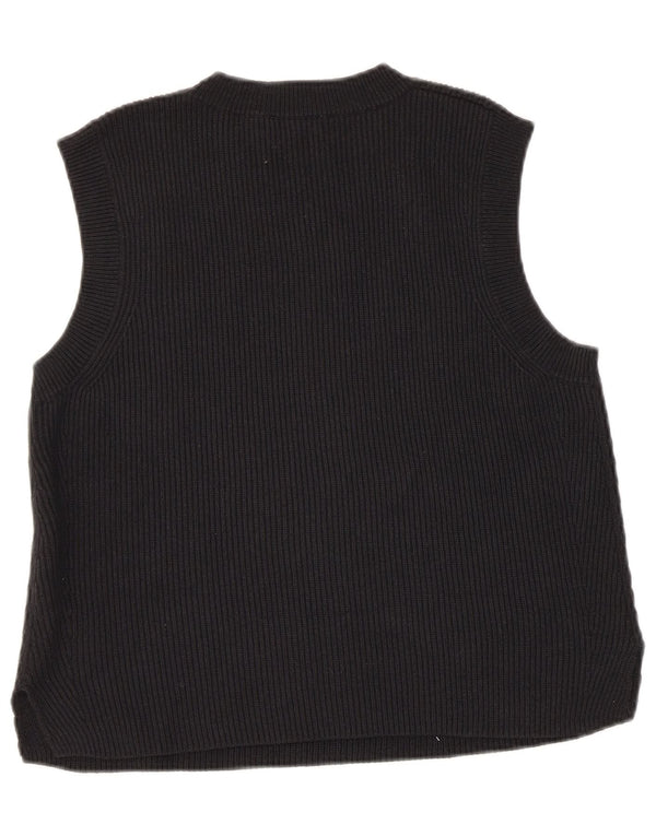 JIGSAW Vestă Tank Top pentru femei UK 10 Bumbac negru mic