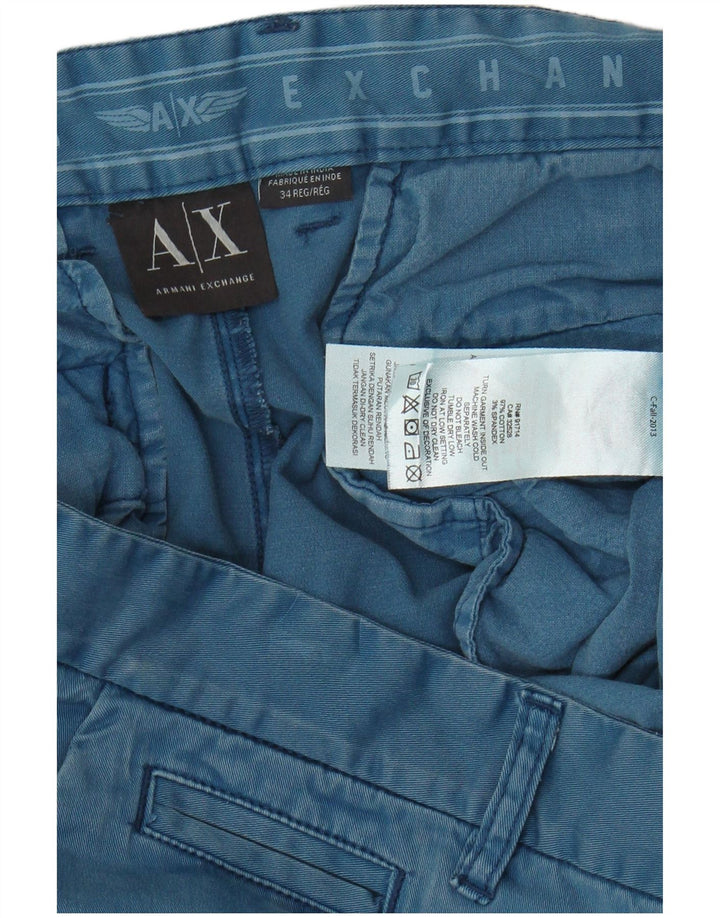 ARMANI EXCHANGE Pantaloni Chino Slim Bărbați L34 L32 Bumbac Albastru