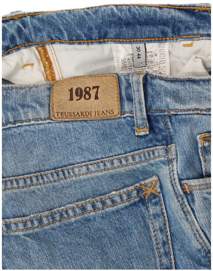 Trussardi Blugi Crop Slim pentru femei IT 44 Medium L30 L25 Bumbac albastru