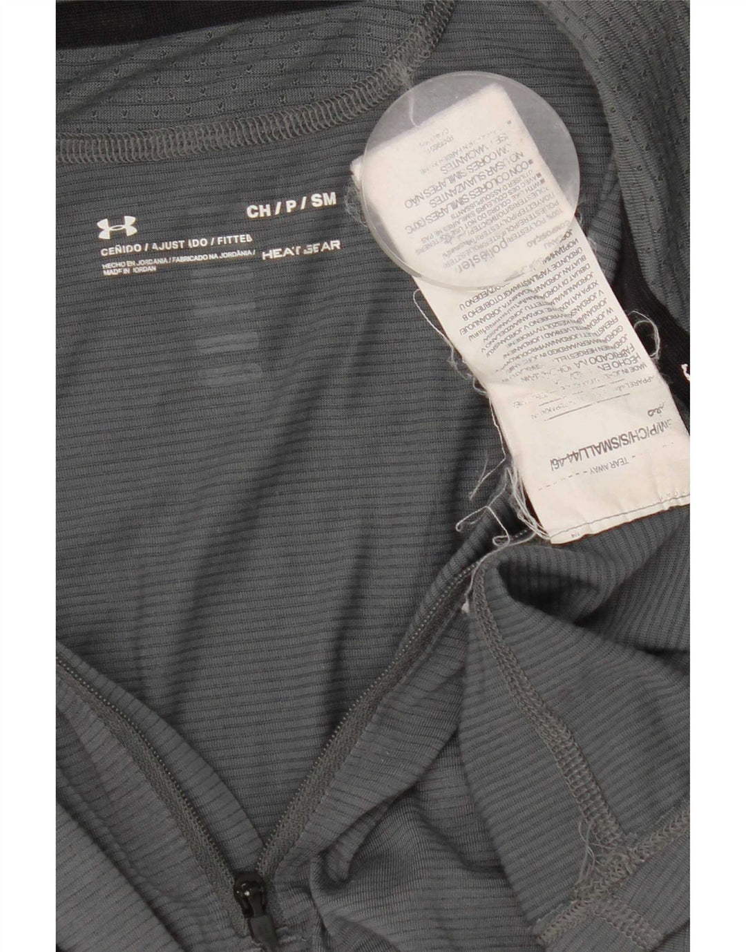 Under Armour pentru bărbați Heat Gear, cu fermoar și gât, cu mânecă lungă, poliester mic, gri