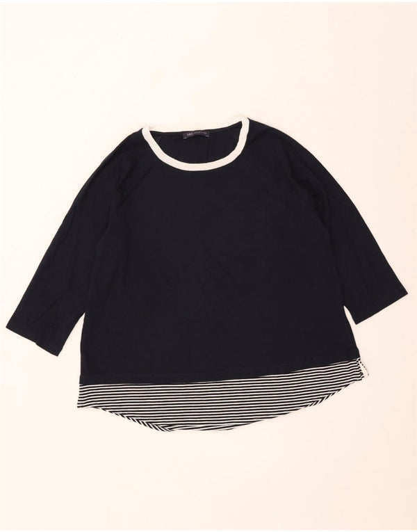 Bluză pentru femei Marks & Spencer cu mâneci 3/4, Marea Britanie 18 XL, bleumarin, cu dungi