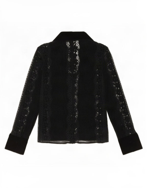 Top cardigan deschis pentru femei Zara UK 6 XS Negru Floral