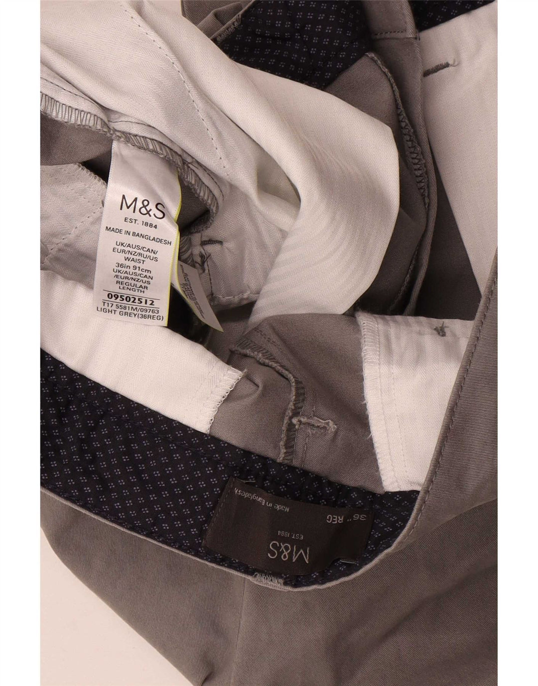 Pantaloni scurți chino pentru bărbați Marks & Spencer W36, bumbac gri mare