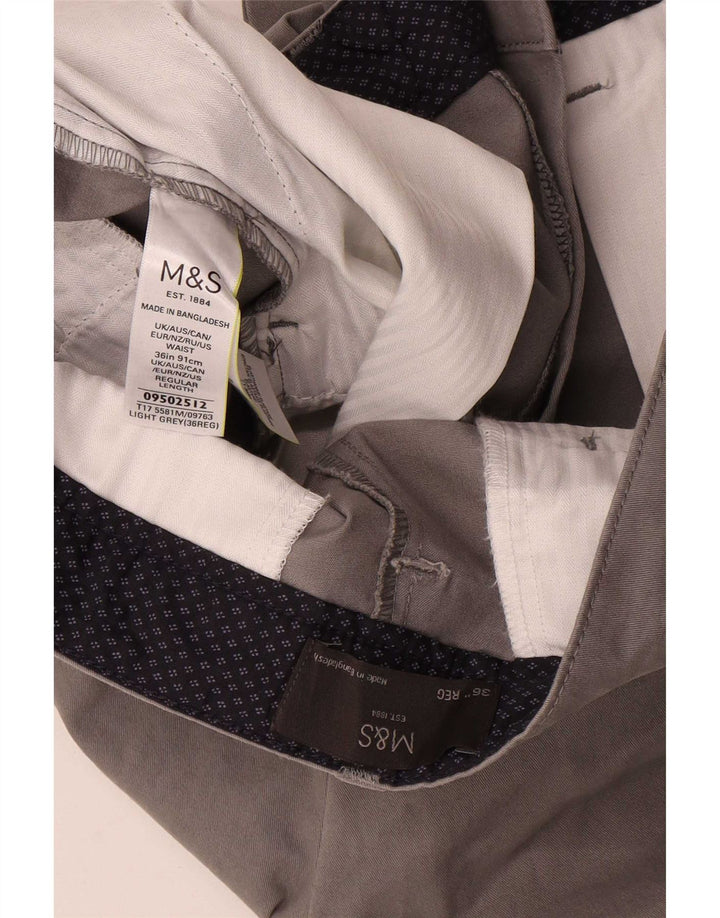 Pantaloni scurți chino pentru bărbați Marks & Spencer W36, bumbac gri mare