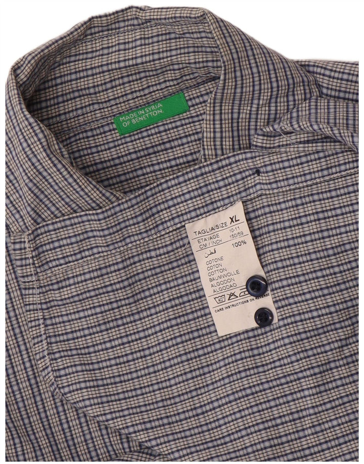 Cămașă Benetton Băieți 10-11 Ani XL Blue Gingham Bumbac