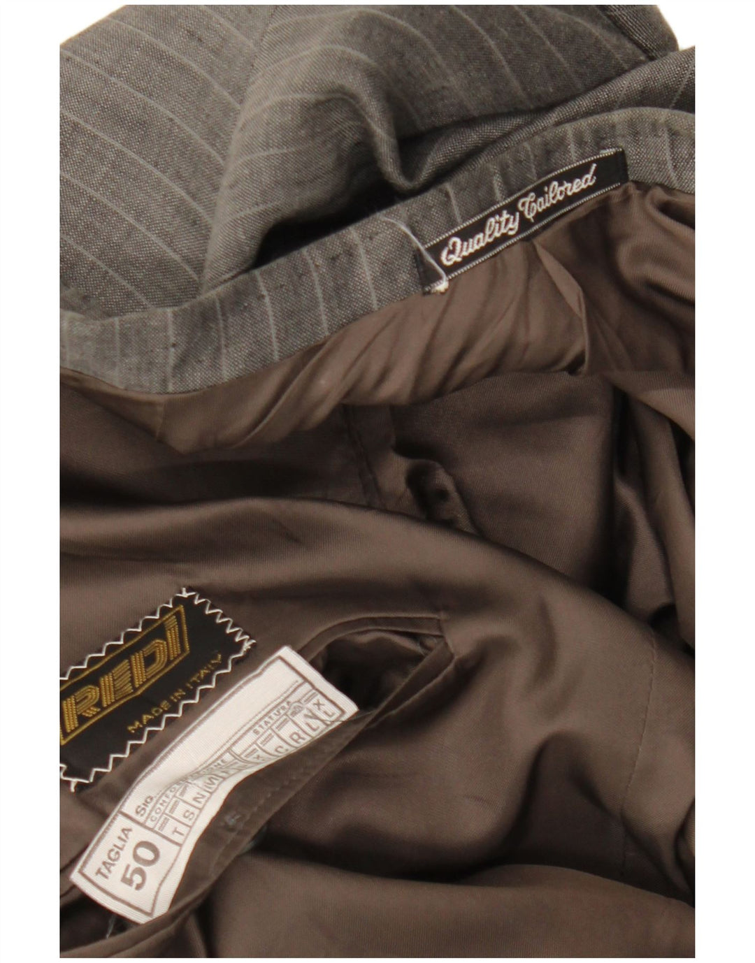 Jachetă vintage pentru bărbați cu două piepturi IT 50, mare, gri cu dungi