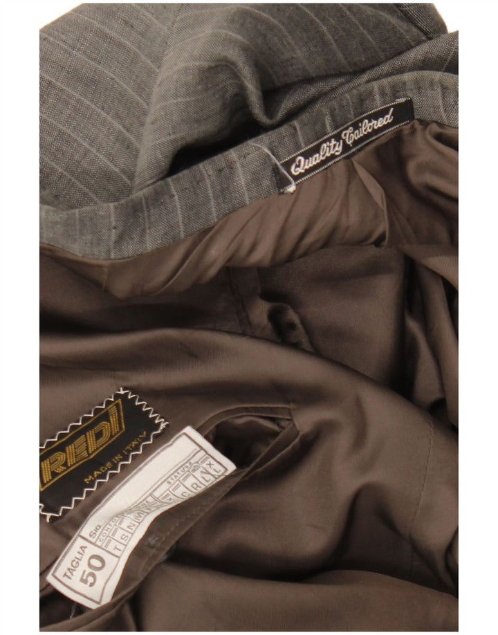 Jachetă vintage pentru bărbați cu două piepturi IT 50, mare, gri cu dungi