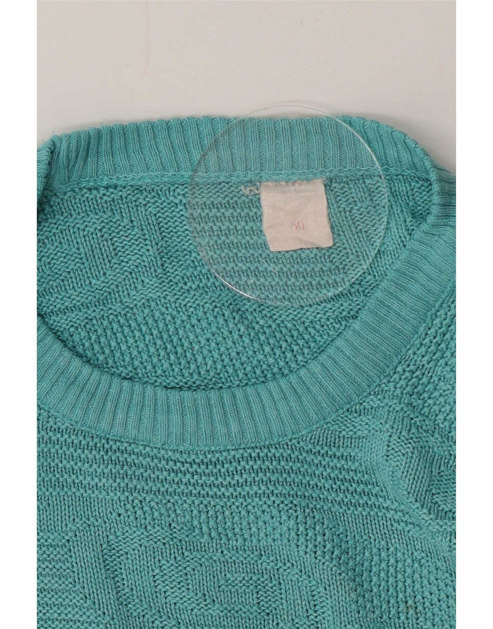 Vintage Pulover cu gât roșu pentru bărbați IT 50 Medium Blue