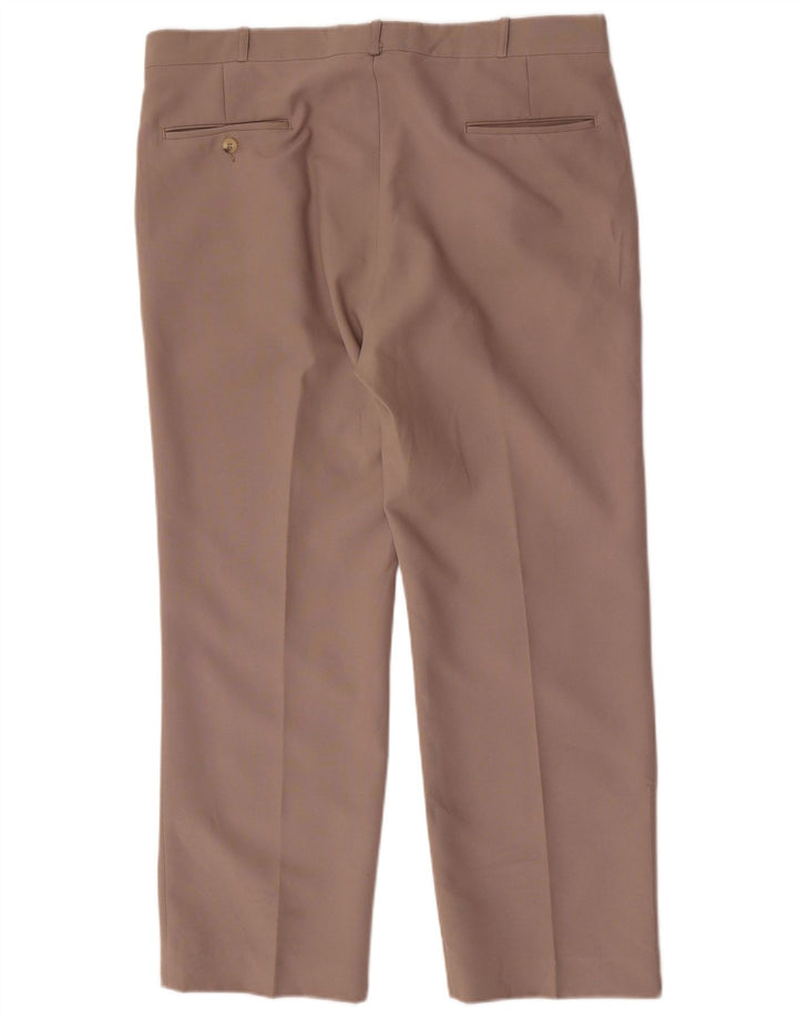 Pantaloni de costum pentru bărbați Farah L36 L28 Maro Poliester