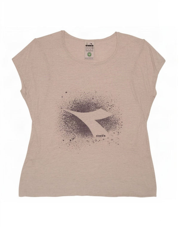 Tricou grafic supradimensionat pentru femei Diadora Top UK 10 Small Grey Flecked