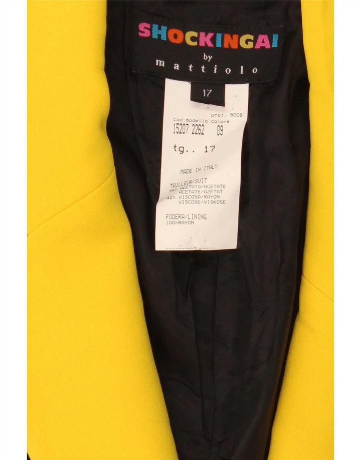 Jachetă vintage pentru femei cu 1 nasture, UK 14, mare, negru, acetat