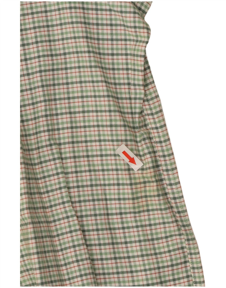 Cămașă de flanel pentru bărbați, înaltă, cu croială relaxată, XL, bumbac verde check