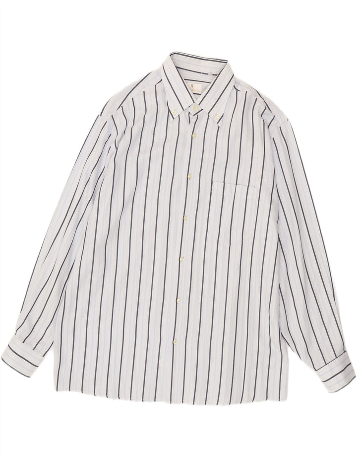 Cămașă pentru bărbați VINTAGE XL, bumbac cu dungi alb