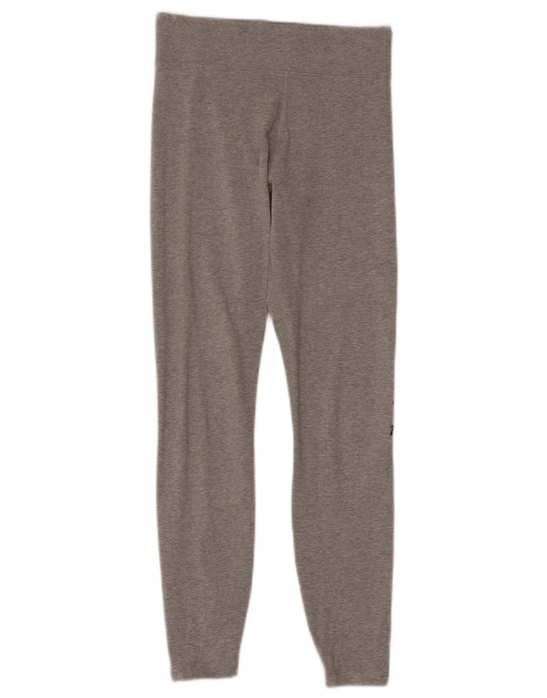 Nike Womens Swoosh Graphic Leggings UK 8 Small Grey Flecked Cotton