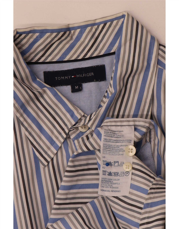Cămașă Tommy Hilfiger pentru bărbați, bumbac cu dungi albastre medii