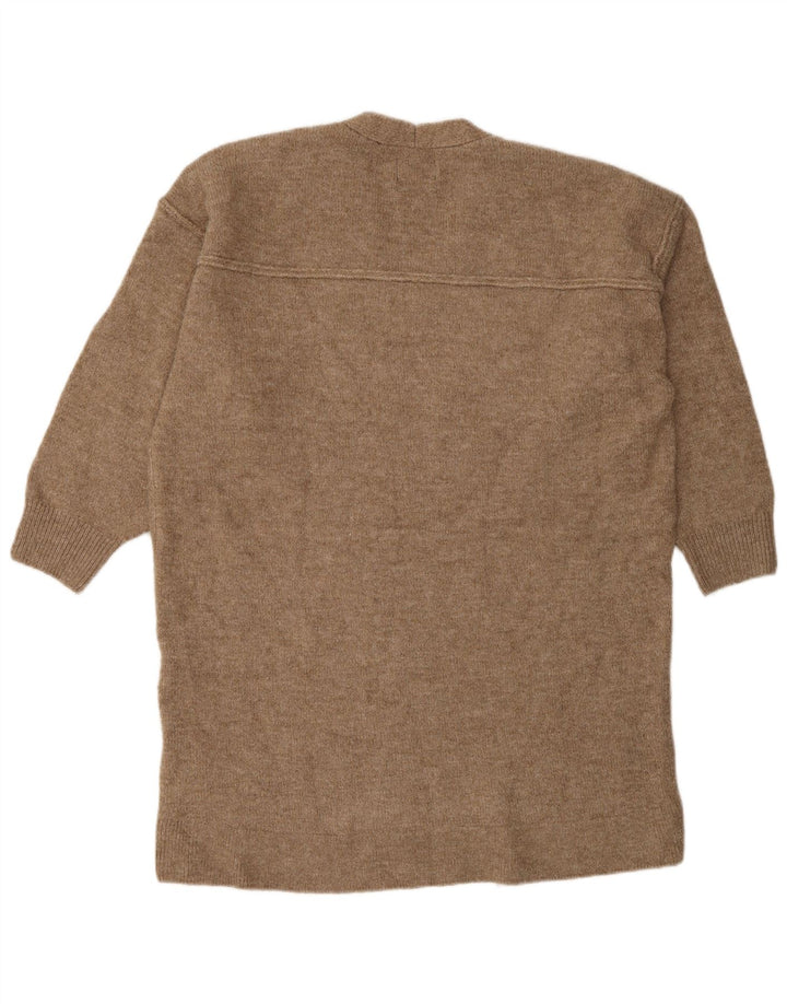 Pulover supradimensionat cu decolteu în V Superdry pentru femei UK 12 maro mediu acrilic