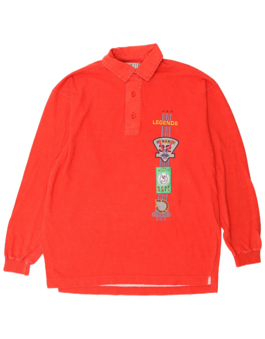 Tricou polo cu mânecă lungă pentru bărbați United Cotton, roșu mediu