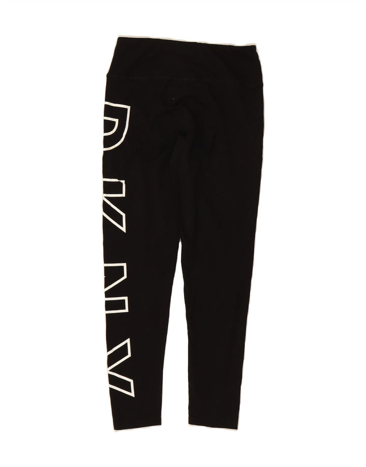 DKNY Womens Graphic Leggings UK 8 Small  Black Cotton Vintage Dkny and Second-Hand Dkny from Messina Hembry 