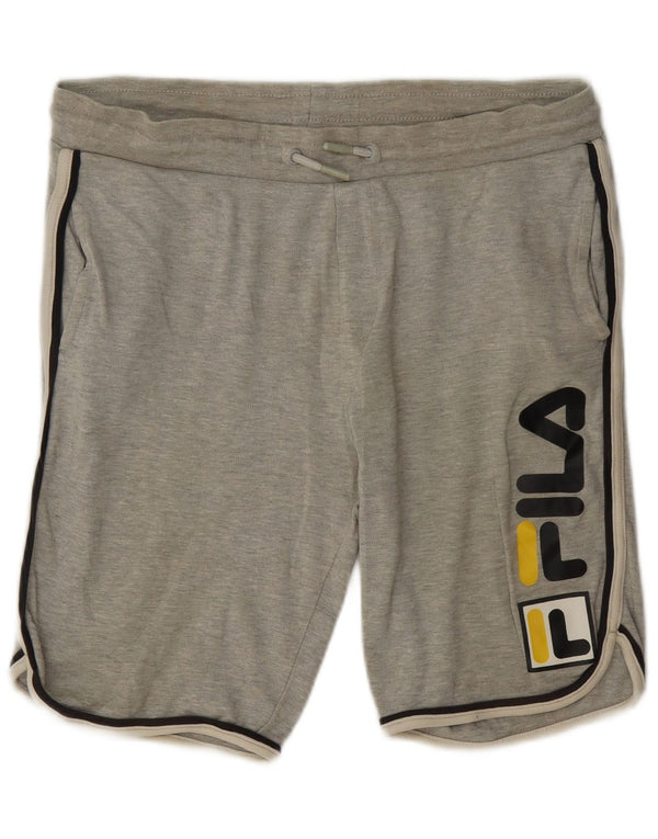 Pantaloni scurti de sport cu grafica Fila pentru femei UK 14, mari, gri bumbac