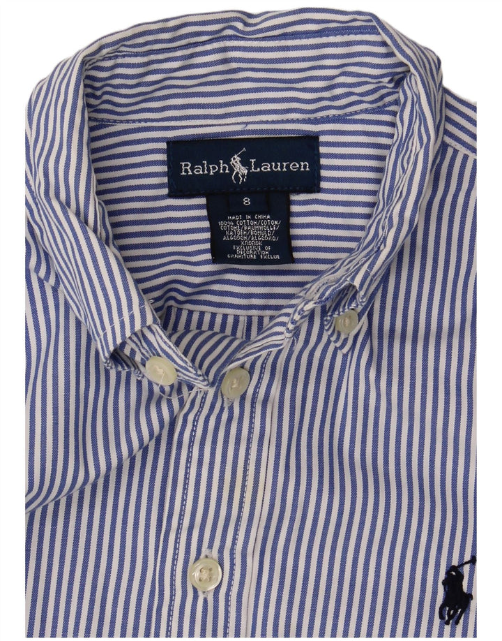 Cămașă Ralph Lauren pentru băieți 7-8 ani, bumbac cu dungi albastre