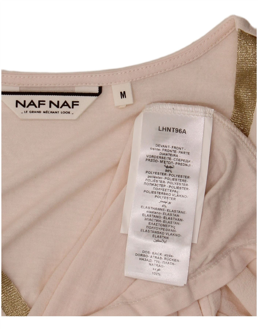 Naf Naf Womens See Through Vest Top UK 12 Medium Pink Poliester