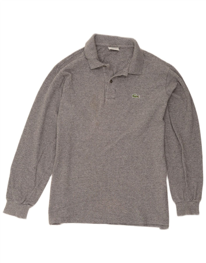 Tricou polo pentru bărbați Lacoste cu mânecă lungă, mărimea 4, bumbac gri mediu
