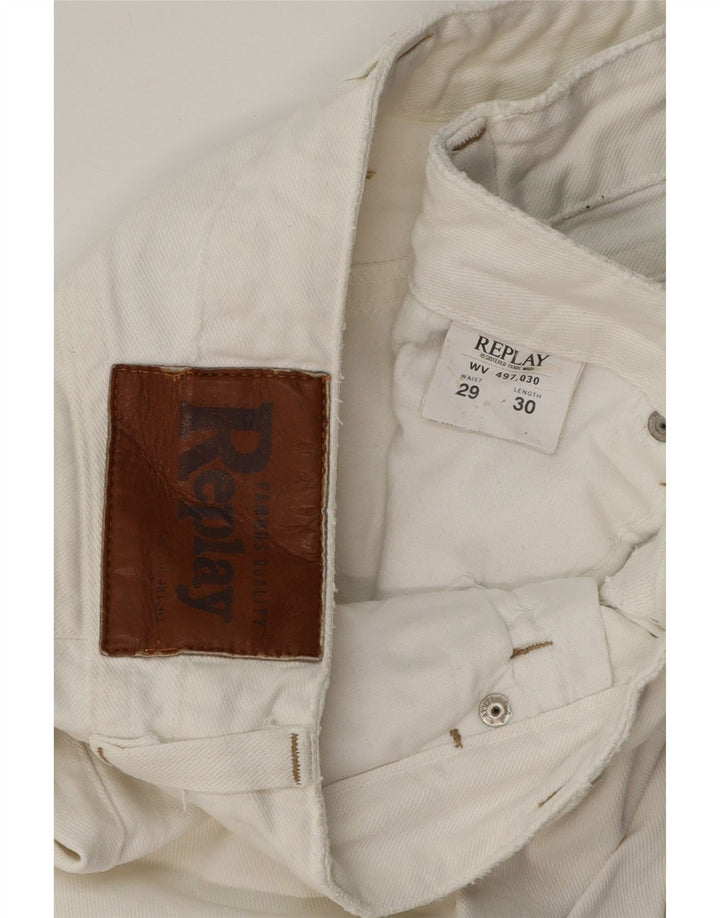 REPLAY Blugi drepti pentru femei W29 L30 bumbac alb