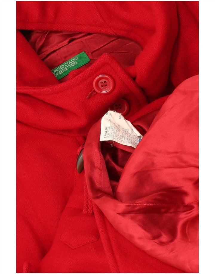 Duffle Coat pentru femei Benetton IT 46 Lână roșie mare