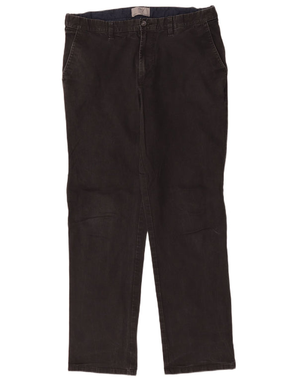 Pantaloni chino pentru bărbați Marks & Spencer, cu ajustare normală, L36 L30, bumbac negru
