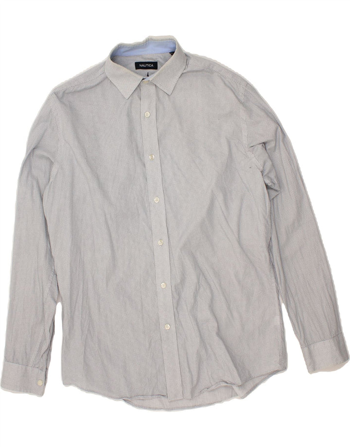 NAUTICA Mens Shirt Size 16 Large Grey Spotted Vintage Nautica and Second-Hand Nautica from Messina Hembry 