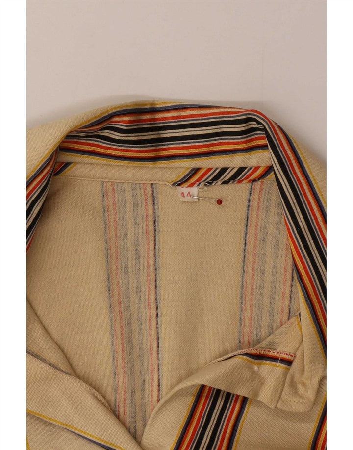 Cămașă Vintage Femei IT 44 Medium Bej Bumbac dungi