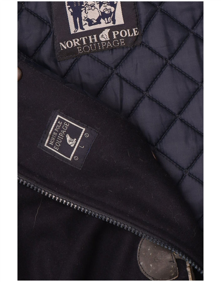 NORTH POLE Duffle Coat pentru bărbați UK 40 mare, lână bleumarin