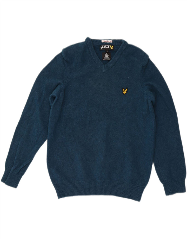 Pulover cu decolteu în V Lyle & Scott pentru femei UK 10 Small Blue
