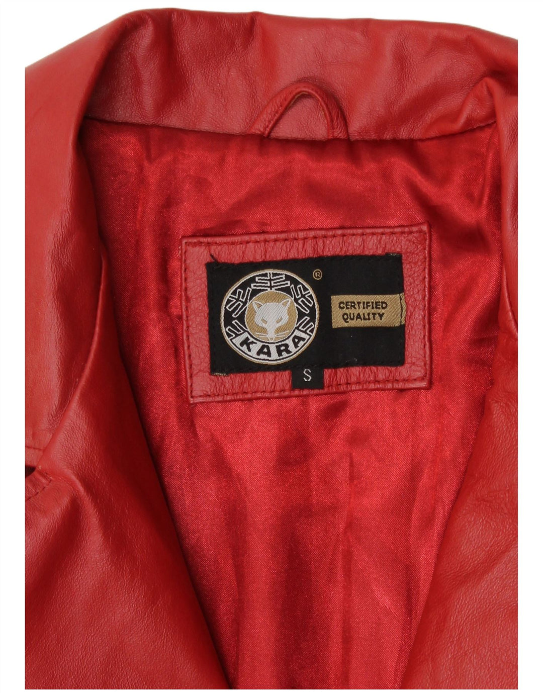 Palton din piele pentru femei Kara UK 10 Mic din piele roșie