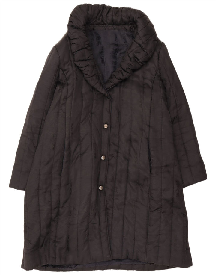 Palton căptușit vintage pentru femei UK 16 Large Black