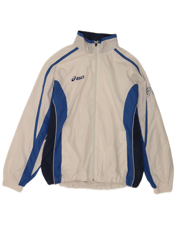 Jachetă de trening pentru bărbați Asics, 2XL, poliester color bloc alb