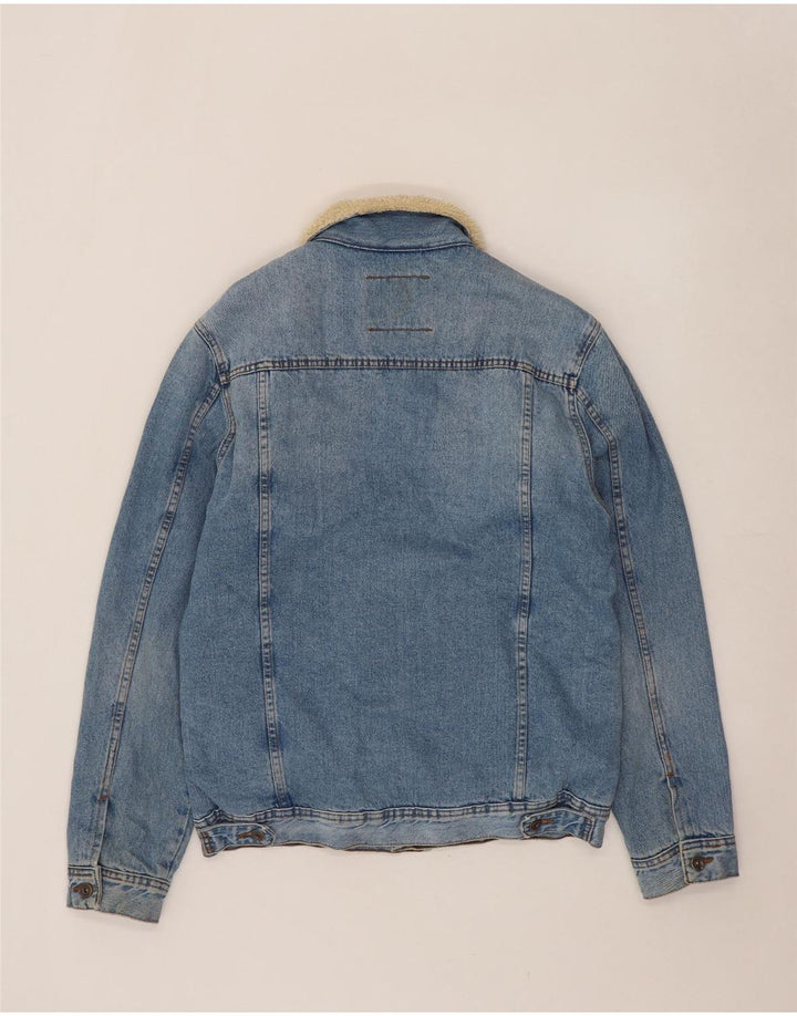 Jachetă de blugi Sherpa pentru bărbați Zara UK 40 Large Blue