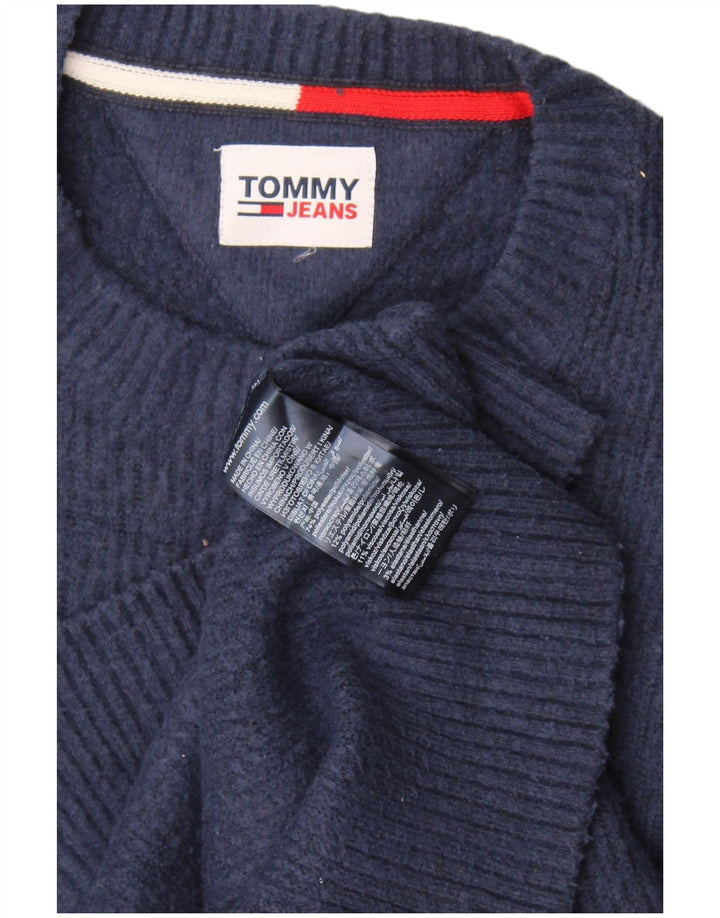 Pulover pentru bărbați Tommy Hilfiger, cu gât crew, poliester mare bleumarin