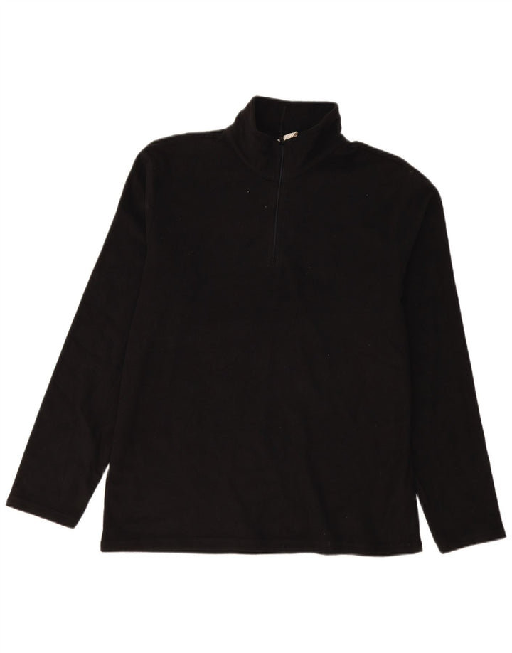 Jumper pentru bărbați Mountain Warehouse, cu fermoar și gât, din lână, mare, negru, poliester
