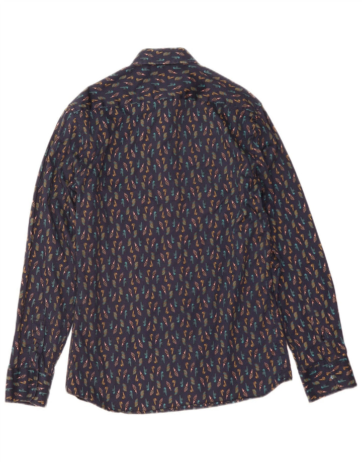 Cămașă Slim Fit pentru bărbați Zara, cu model abstract, albastru bleumarin mediu