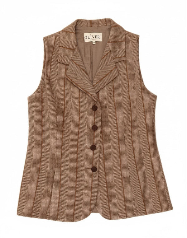 Giletă Oliver pentru femei IT 44 Lână Maro Mediu Heringbone