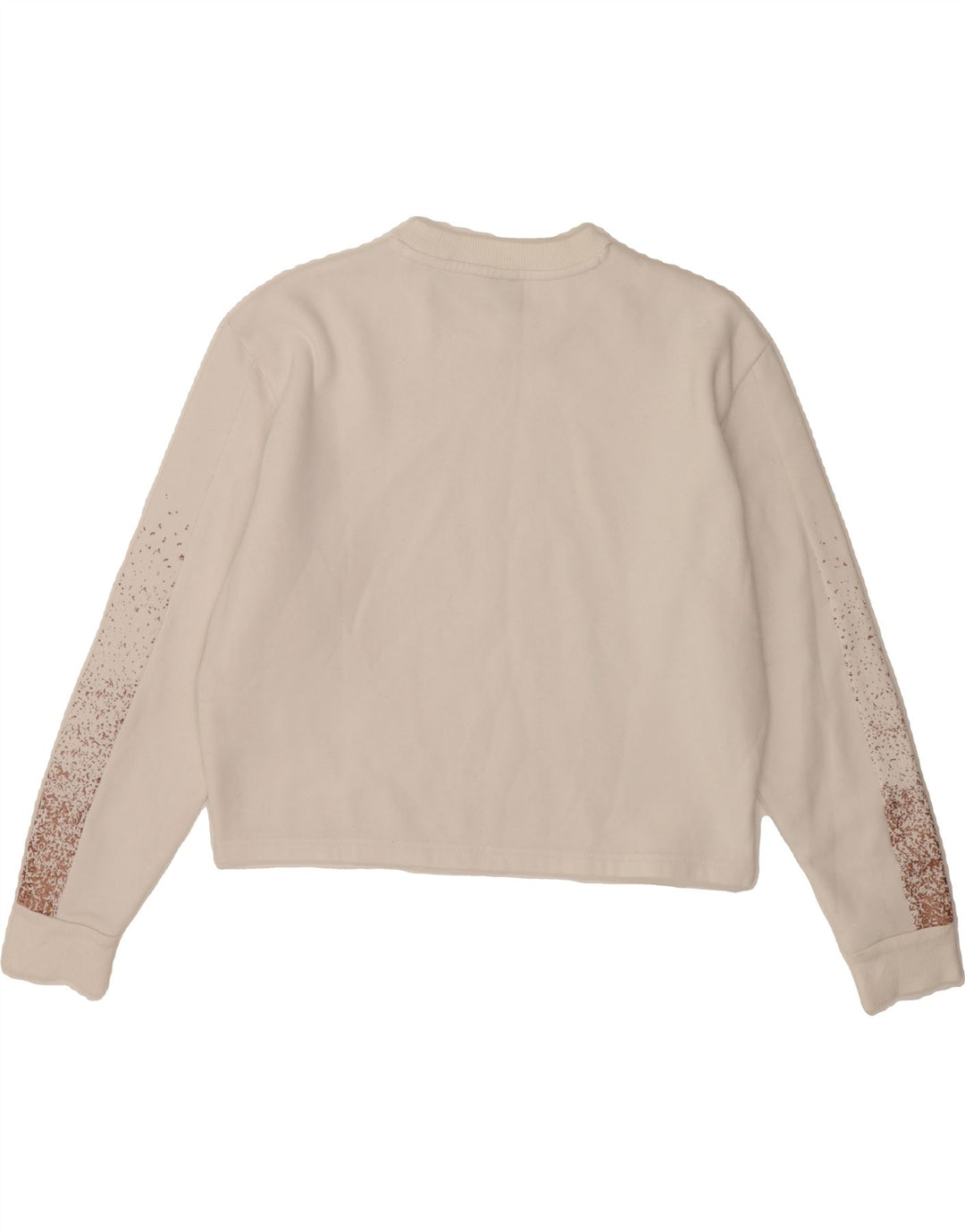 PUMA Womens Oversized Sweatshirt Jumper UK 10 Small White Flecked Cotton Vintage Puma and Second-Hand Puma from Messina Hembry 