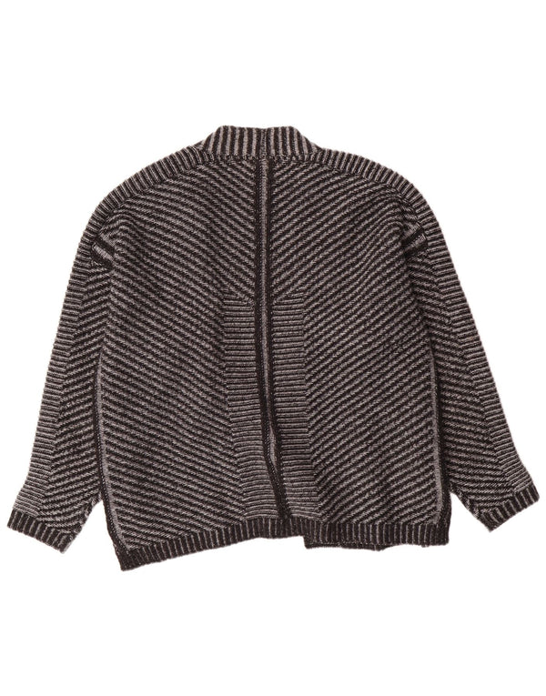 Pulover cardigan deschis pentru femei Marks & Spencer UK 26 5XL gri acrilic cu dungi