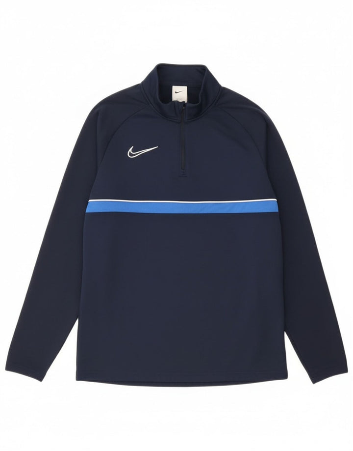 Top de trening Nike Dri Fit Pullover pentru bărbați, mic, bleumarin, color block