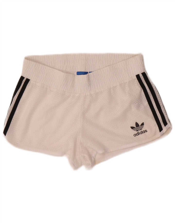 Pantaloni scurti sport ADIDAS pentru femei UK 8 Small, alb, poliester