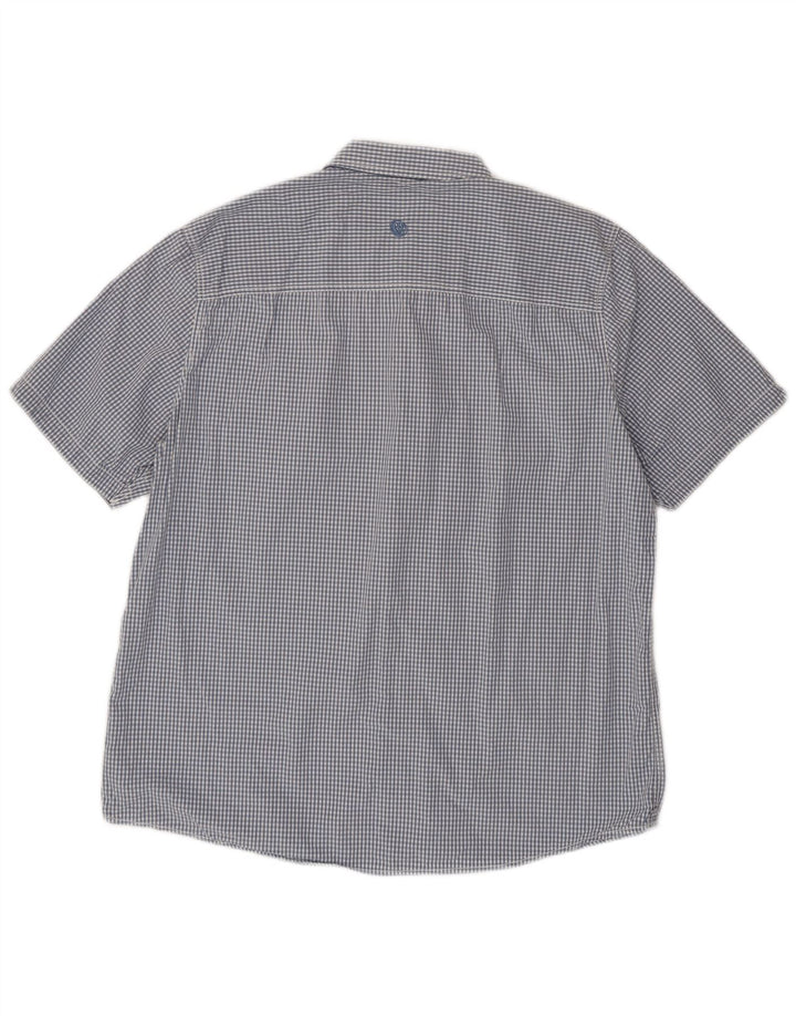Cămașă cu mânecă scurtă pentru bărbați Fat Face XL Blue Gingham Bumbac