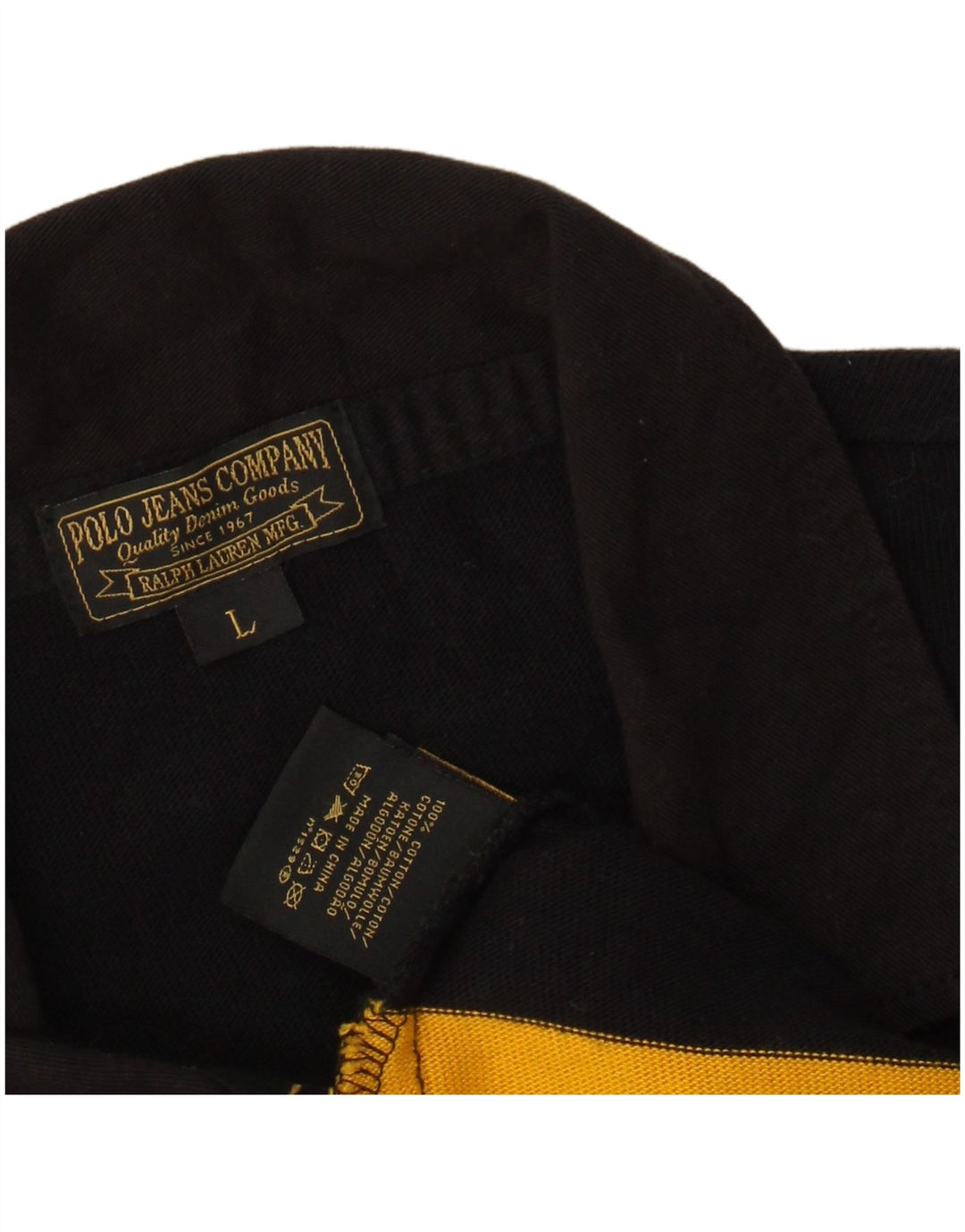 POLO RALPH LAUREN Tricou polo rugby cu mânecă lungă pentru bărbați, cu dungi mari, negre