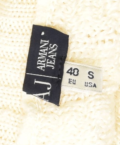 ARMANI JEANS Pulover pentru femei cu gât rulat EU 40 Medium Off White